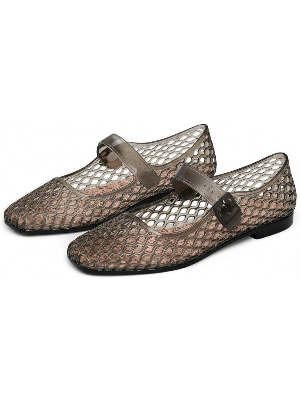 Women's Black Comfortable Mary Jane Ballerina Beach Jellies Ballet Flat Shoes
